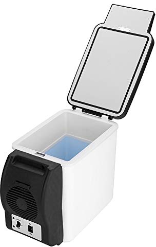 Weikeya Refrigerador de coche, mini nevera calentador de encendedor de cigarrillos mini enchufe hecho de ABS DC 12V (negro+blanco)