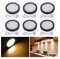 Midore Unterbauleuchte Küche LED 4er Set 10W Rund Kabinett Beleuchtung LED Schrankbeleuchtung Vitrinenbeleuchtung mit Stecker und 3M Kleber 6000K