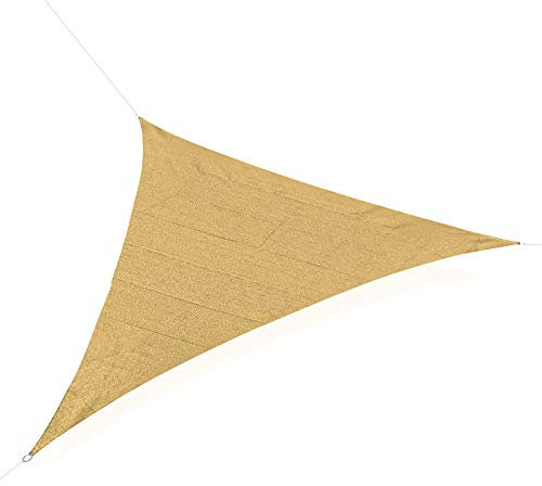 Outsunny Voile d'ombrage Triangulaire Grande Taille 5 x 5 x 5 m polyéthylène Haute densité résistant aux UV Coloris Sable