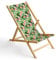 Ferocity Holz-Liegestuhl Klappbar Klappliegestuhl Sonnenliege Strandstuhl Wechselbezug Motiv Palm Hell