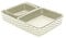 Curver My Style Rattan Effect Set of 3 Office Rectangular A4 A5 A6 Desk Storage Basket Tray Set - Off White