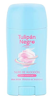 Tulipán Negro Desodorante Stick Nube de Algodón 50 ml, Sin Sales de Aluminio, Sudor Controlado