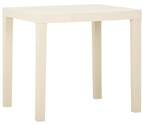 KTHLBRH (Blitzlie ferung) Cafetisch Gartentisch Bartisch Garten Tisch Beistelltisch Loungetisch für Garten, Terrasse und Balkon Gartentisch Weiß 79x65x72 cm Kunststoff