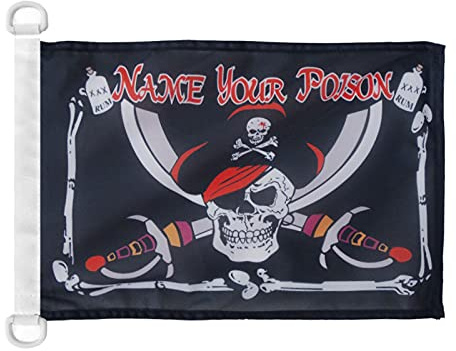 AZ FLAG Pirate Name Your Poison Nautical Flag 18'' x 12'', Pirates flags 30 x 45 cm, Banner 12x18 in for boat