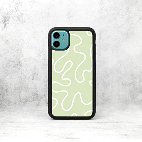 Pastel Swirls Design Rubber Phone Case/Cover Compatible with iPhone 11 Pro Sage Green