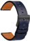 TStrap Leder Uhrenarmband 22mm - Weich Blau Quick Release Uhrenarmbänder Ersatz Schnellverschluss - Sport Uhrenarmband für Herren Damen - Smartwatches Armband Haspe Schließe - 18mm 19mm 20mm 21mm