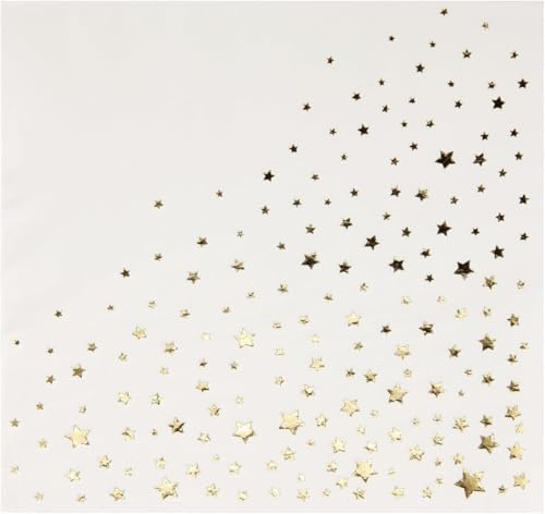 Star Gold Luxury 3-Ply Napkins - 6.5 x 6.5 Inch, 50 Pack Disposable Paper Napkins for Events