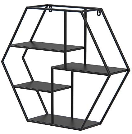 Yumyolk Wandregal, Wanddeko Metall, Vintage Metallregal hängend, Schweberegal 70 x 20 x 59 cm Deko Wohnzimmer, Skandinavisch Industrielen Stil, Büro Balkon Blur Bad Küchen Regal Bücher & CD Regal