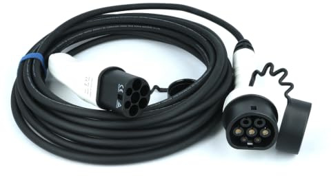 vhbw Ladekabel Typ 2 zu Typ 2 für Elektroauto | 1-phasig, 16 A, 3,5 kW, 10 m