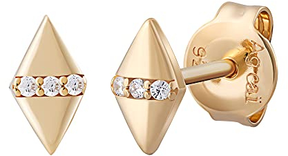 cai Damen Ohrstecker 925/- Sterling Silber 0,8cm Glänzend Zirkonia gelb 360221938V