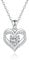 CDE Kette Damen Herzkette 925 Sterling Silber Geburtsstein Halsketten Schmuck Herz Anhänger Weihnachten Valentinstag Muttertags Geschenk Hochzeit Jubiläum Geburtstag Frau Freundin Mama