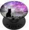 Pop Sockets Griffständer schwarz Katze Nebel Muster PopSockets Klebender PopGrip