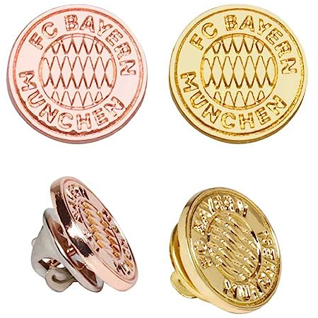 FC Bayern München Logo Pin 2er Set Gold & Rosegold Damen Anstecker Emblem Button FCB