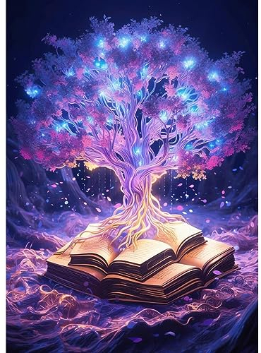 DAERLE Diamond Painting Fantasy Baum, Diamant Painting Bilder Buch, Diamond Painting Erwachsene, 30x40cm