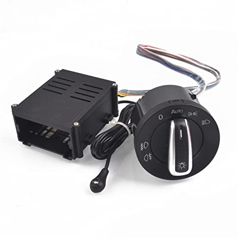 HASMI Autoscheinwerfer Chrom-Lichtschalter Auto-Lampensors-Licht kompatibel for Vw. Kompatibel for Polo. 9N 9N3. Kompatibel for Passat B5.5 for Sharan kompatibel 1c0941531 / 3BD + Auto