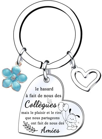 LKJHGF Cadeau Collègue Porte-clés,Cadeau Anniversaire Femme Homme,Porte-clés d'amitié,Cadeau de Retraite,Collègue Cadeau Depart Collegue de Travail Porte Clés Personnalisé Idee Cadeau Amie