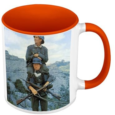 Tasse in Premium-Qualität, Orange – La Grande Vadrouill, Mais Dites Donc Bourvil Louis de Funes Film Francais – Tasse mit Henkel und farbigem Innenfutter