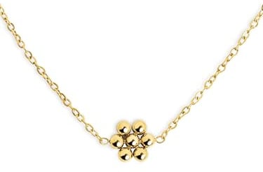 SINGULARU Halskette Tiny Daisy Edelstahl vergoldet Damenschmuck