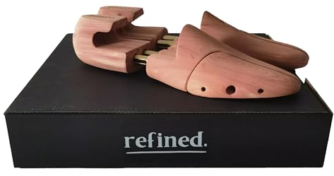 Refined.Cedar Shoe Tree Red Cedar Wooden Shoe Trees with Twin Tubes,Men's Twin Tubed Shoe Trees 6-16Sizes shoe tree wood (1Pair, Large (10-11 UK))