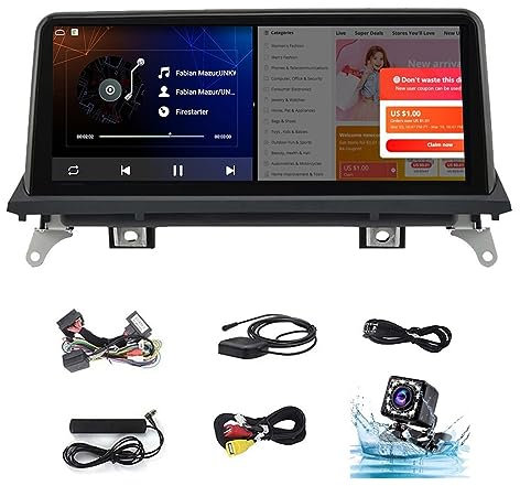Android 11 Audio Stereo Radio Auto GPS Navigator für B-MW X5 X6 E70 E71 mit IDrive System 10,25 Zoll Blu-ray Touchscreen CarPlay CCC NBT CIC System, Octa Core 2 GB RAM 32 GB ROM