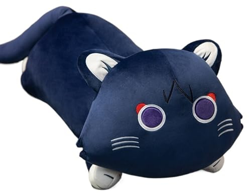 TOPLITHE Genshin Scaramouche Katze Kuscheltiere, Plüsch Impact Wanderer Plüschtiere Weiches Süßes Kissen Spielzeug for Kinder Weihnachten Gamer Fans Geschenk(100CM/39IN)