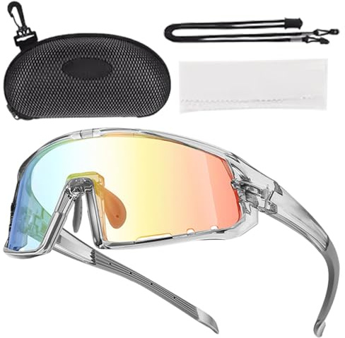 Lunettes de vélo - Lunettes de vélo - Lunettes de soleil de sport - Lunettes de soleil de vélo pour hommes et femmes - Verres à changement de couleur pour la course à pied, le cyclisme