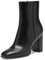 GENSHUO Stivaletti con punta quadrata da donna, tacco grosso 8 cm, stivaletti alla moda con cerniera laterale, nero opaco, 39 EU