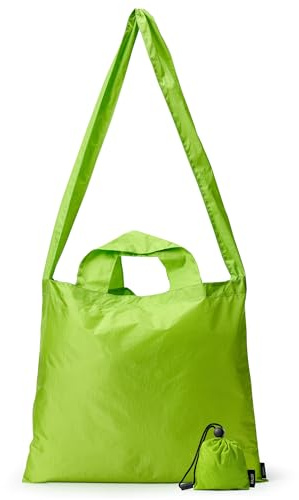 KALIDI Compact Tote Shopping bag Lightweight Foldable Tiny Reusable Grocery Shoulder Bag Crossbody
