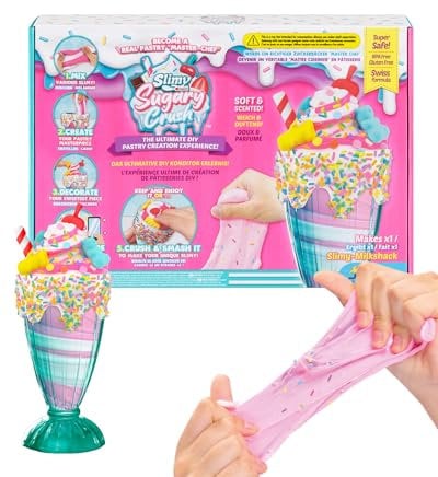 SLIMY Sugary Crush - Milkshack, Slime und Knete Kreativ-Set, Backspiel zum selber Mischen, Formen und Dekorieren, kreatives Gestalten für Kinder