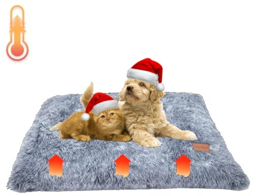 Little Bean Selbstheizende Decke Katze & Hunde,Haustiere Wärmematte Winter ohne Kabel Nicht-elektrische Erwärmung Haustier Matte für Outdoor und Indoor Große Kätzchen Kleine Welpen rutschfest (S)