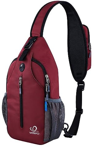WATERFLY Sling Rucksack Sling Bag Schulterrucksack Umhängetasche Verstellbarer Rucksackgurt Wandern Brust Rucksack für Herren und Damen