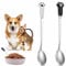 Generic Pet Food Spoon, Paw Cat Can Spoon, Stainless Steel, 2 Pieces, 6.88*0.98in/17.5*2.5cm, Black and White, Pet-themed, Playful