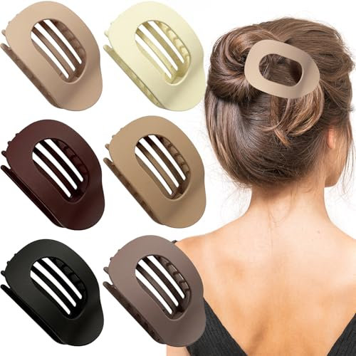 TZEKING 6 Piezas de Pinzas para Mujer,Pinzas Planas de Agarre Cómodo y Fuerte para el Cabello,para Cabello Grueso y Fino