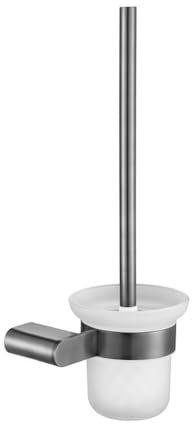 Gun Gray Bathroom Hardware Accessories 304 Stainless Steel Towel Rack Double Rod Towel Rack Storage Rack,Gun Gray,Toilet brush