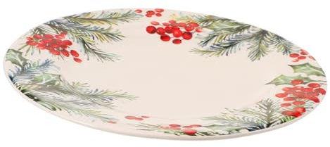 Amosfun Assiette De Cuisine Céramique Cas Assiette à Salade Dessert Décoration De Fête De Noël