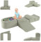 DREAMADE Parcours de motricité Bébé 5PCS avec Housse Lavable, Blocs de Construction avec Piscine à Balles, Module Motricité pour Enfant 3+ Ans (Vert)