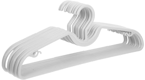 Holibanna 10 Piezas Perchas de Plástico Cuello Corto Antideslizantes Espacio Diseño para Camisas Chaquetas Ropa Fina Armario Organizado