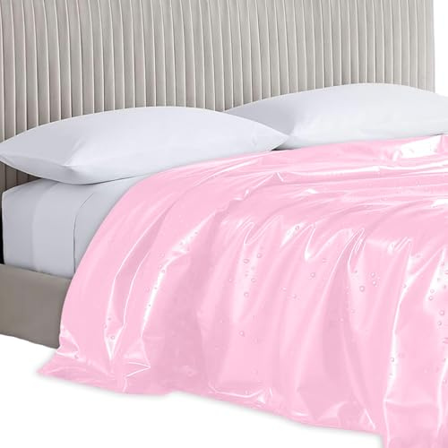 VLYX PVC Öl- und Wasserfeste Bettlaken - Robuster Massagebezug für Spa, Polsterarbeiten und DIY-Nähprojekte (Rosa 200x220)