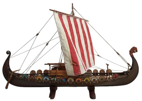 Maquette de bateau pirate viking échelle 1/50 en bois 3D
