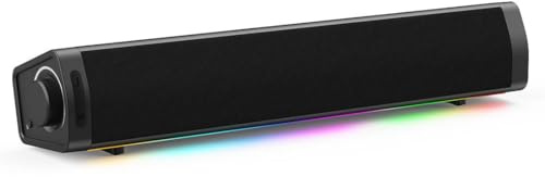 ADELGO PC Lautsprecher USB, Portable Computer Boxen USB-betrieben Typ C, Soundbar Lautsprecher mit RGB für Desktop, Monitor, Laptop, Plug and Play