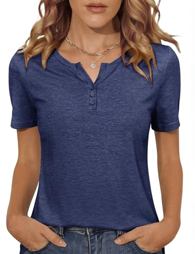 Totatuit Womens Tops Summer V Neck T Shirt Women Short Sleeve Casual Loose