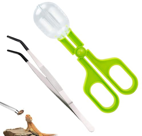 Quesuc 2 Pezzi Pinza Per Alimentazione Rettili 25Cm Pinza Per Alimentazione Pinza Per Cibo Grande Pinza Ellittica A Forma Di Forbice In Plastica Per Rettili, Piante Acquatiche E Acquari