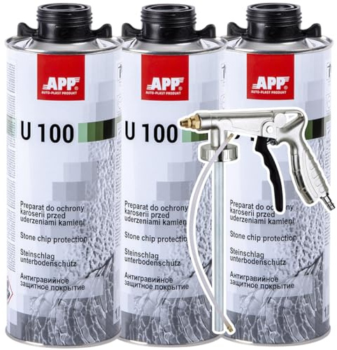 Craft-Equip Unterbodenschutz Set bestehend aus 3KG APP U100 SCHWARZ und Druckluft-Pistole - auf Kautschuk-Basis - überlackierbar - dauerelastisch -