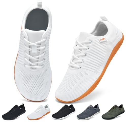 chetoria Chaussures Barefoot Homme Femme Basket Bout Large Blanc 39