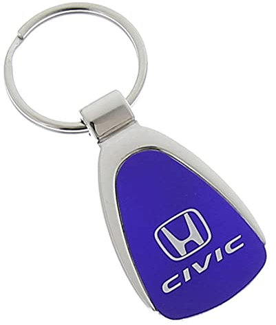 Porte-clés avec logo Honda Civic – Bleu en forme de goutte