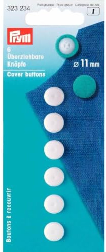 Prym - Plastic White (11mm) Cover Buttons - 1 Unit