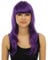 P'TIT CLOWN - 68069 - Perruque Longue Raide à Frange - Long Fringed Wig - Pour Carnaval, Fêtes à Thèmes, Soirées Costumées, Cosplay, Manga, Halloween - Adulte Femme - Cheveux Synthétiques - Violet