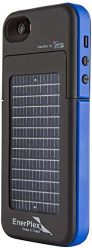 EnerPlex Surfr - Cover con Batteria 2000 mAh e caricabatteria Solare integrati per iPhone 5/5s Blu