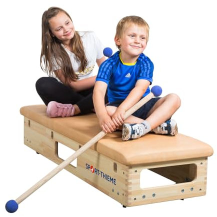 Sport-Thieme Rollvorrichtung für Sprungkasten-Oberteil Klassischer Sprungkasten | Einfacher Auf- und Abbau | Nachrüstbar | Vielseitig einsetzbar | Braun | Stabile Konstruktion
