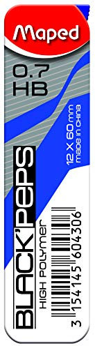 Maped Porte-mine Temperini noir, 0,7 mm, 1 paquet de 12 fils